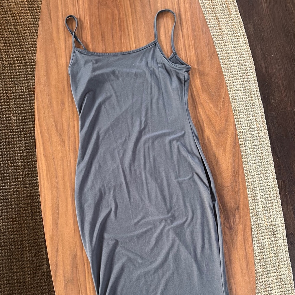 Gray Spaghetti Strap Dress